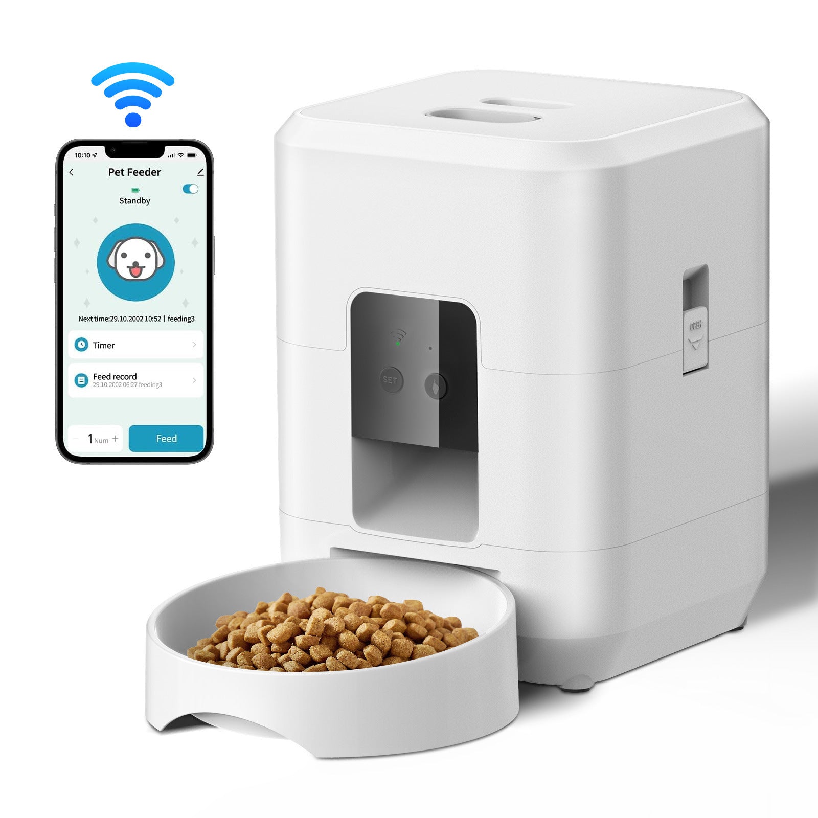 Automatic Pet Feeder Cat Dog Dry Food Dispenser Touch Screen Food Pet Dog Feeder Smart Feeder for Dog and Cat with Camera
