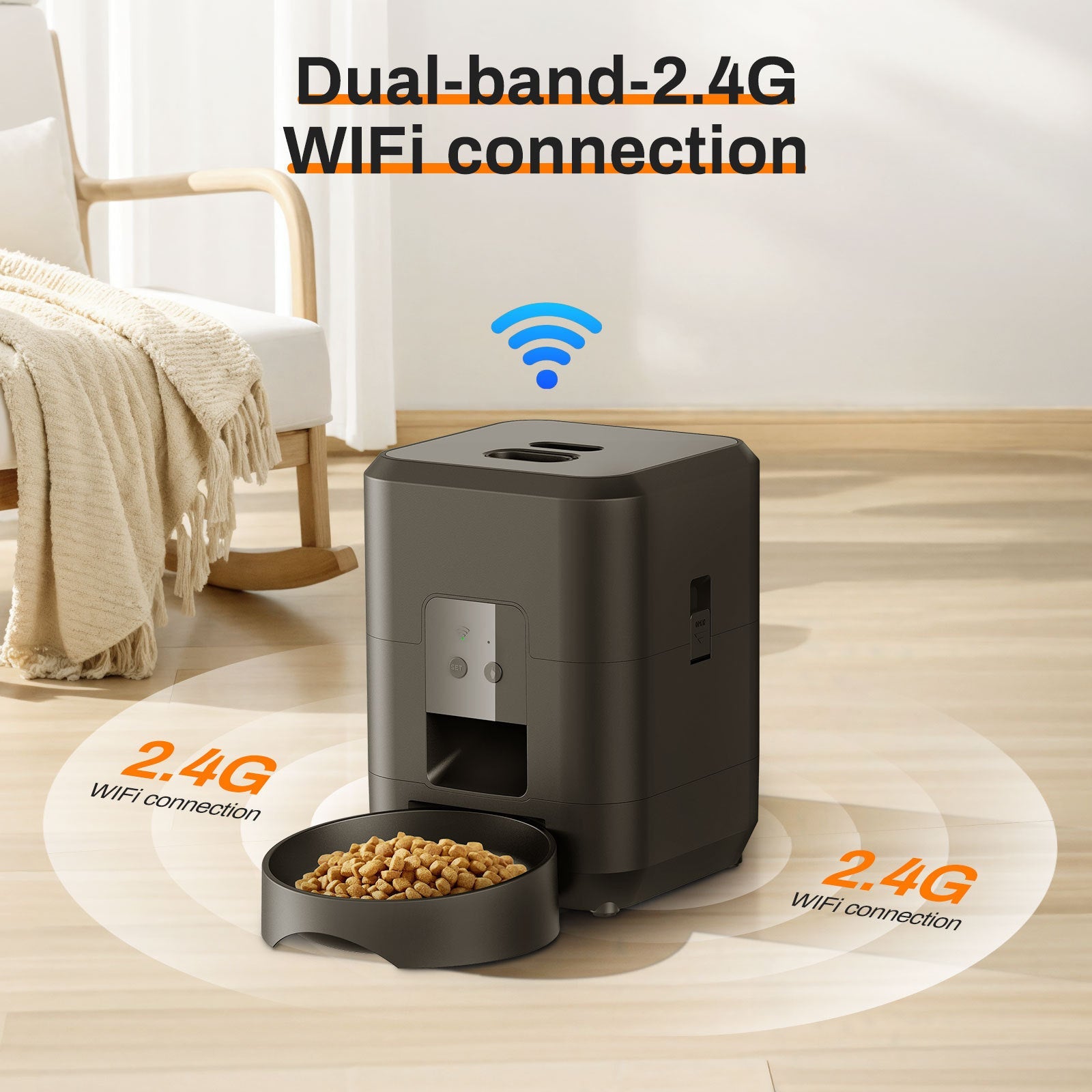 Automatic Pet Feeder Cat Dog Dry Food Dispenser Touch Screen Food Pet Dog Feeder Smart Feeder for Dog and Cat with Camera